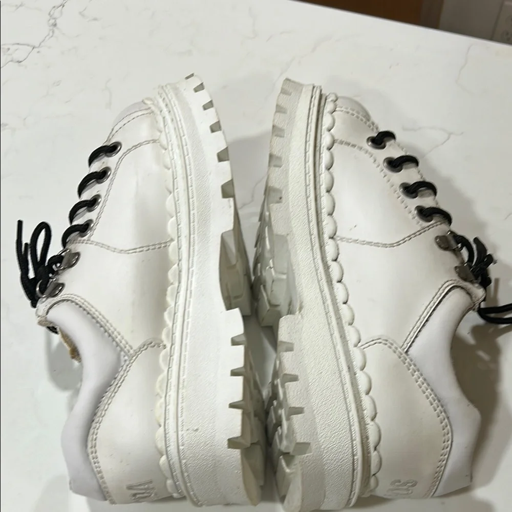 Vintage Y2K Chunky Platform Soda White Sneakers with Black Laces